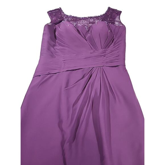 JJs House Cocktail Ruched Dress 12 Scoop A-line Knee Length Wedding Prom Formal - Picture 5 of 8